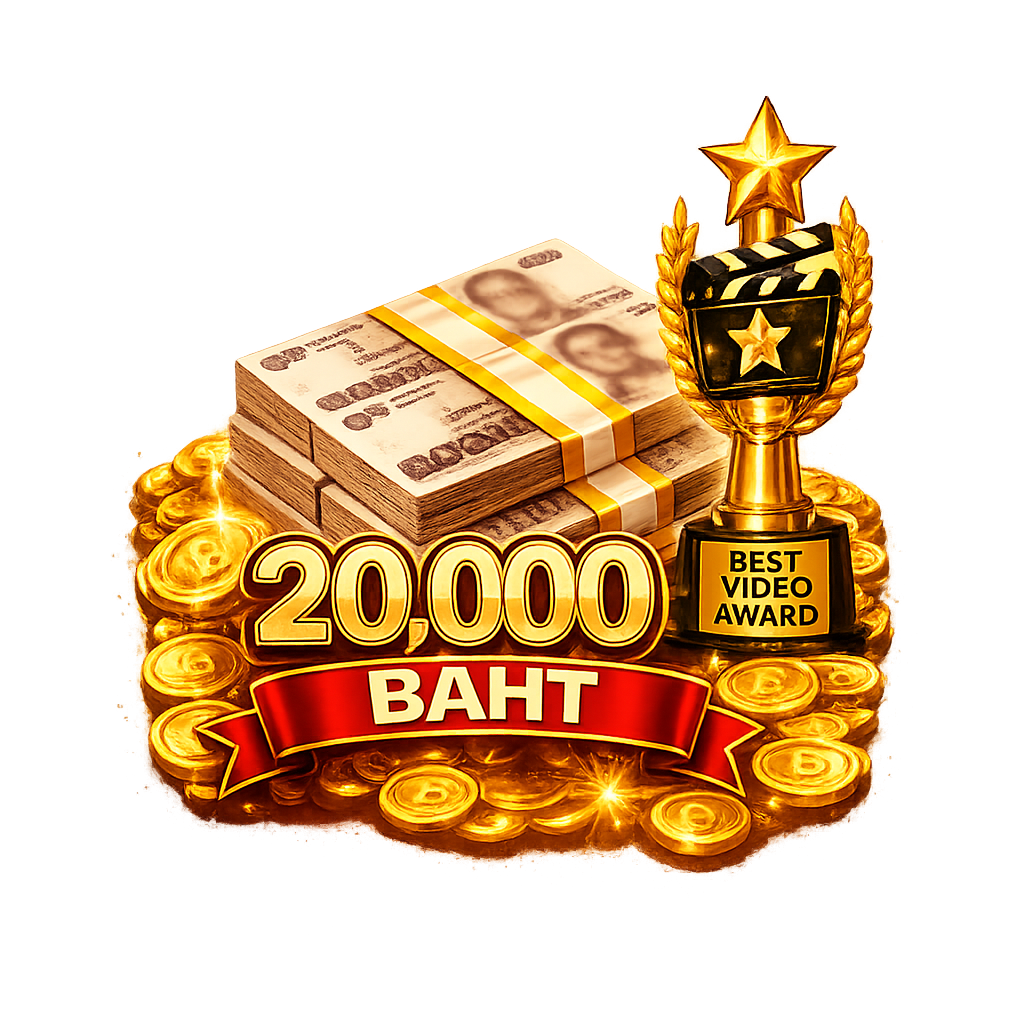 รางวัลวิดีโอสร้างสรรค์ 1 รางวัล x เงินสด 20,000 บาท